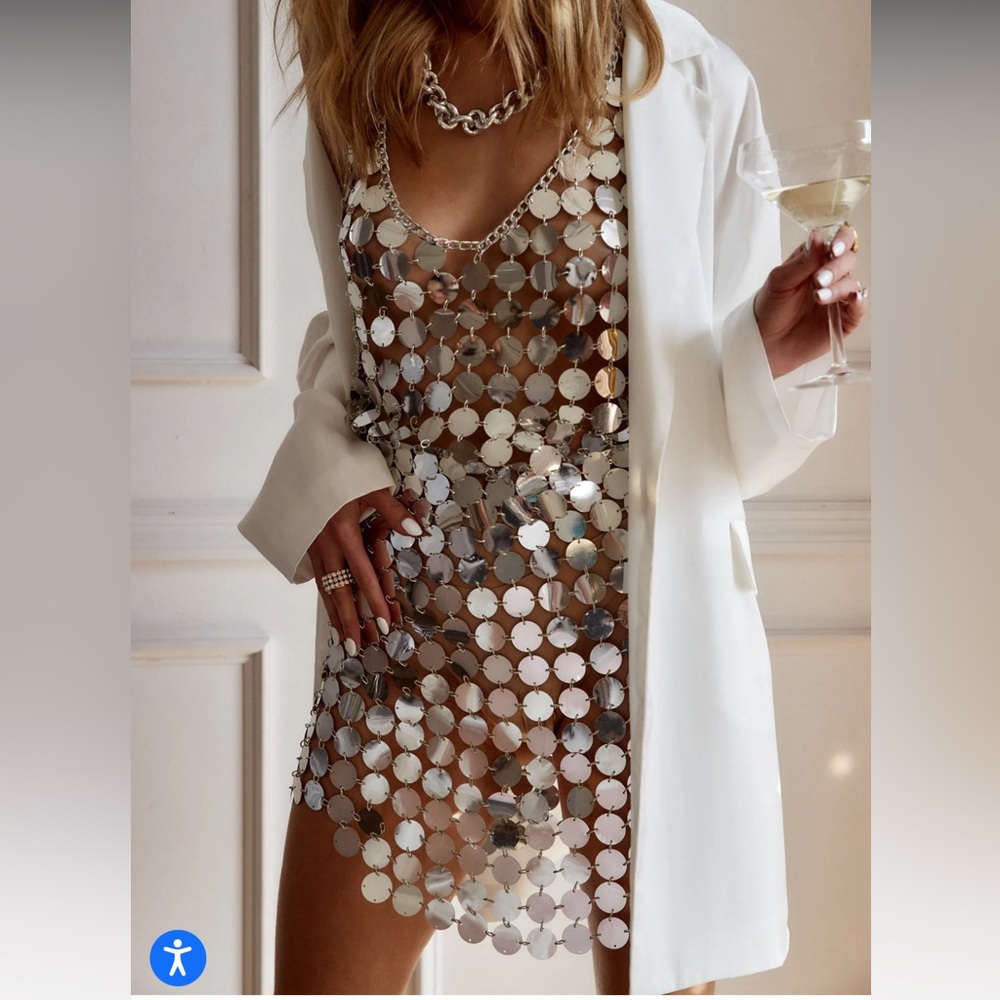 12th tribe, never worn, new with tags, silver dress